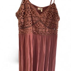 Hint of Blush Sleeveless Boho Flowy Gauzy Maxi Dress Size Large